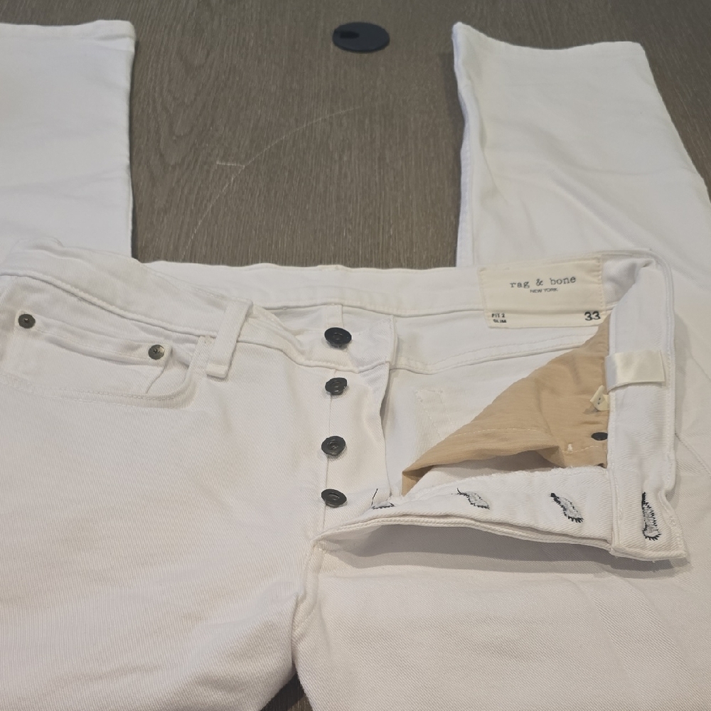 Rag & Bone Women's High Rise White Jeans
